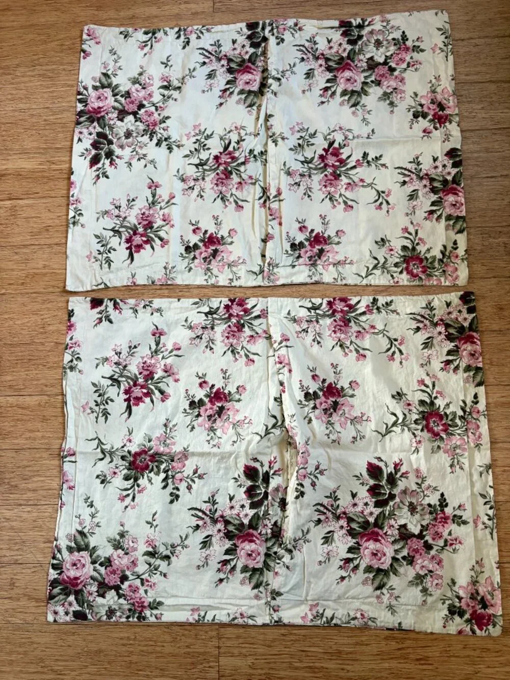 Vintage RALPH LAUREN Sheffield Cottage Floral 2 Standard Pillowcases 80s 90s